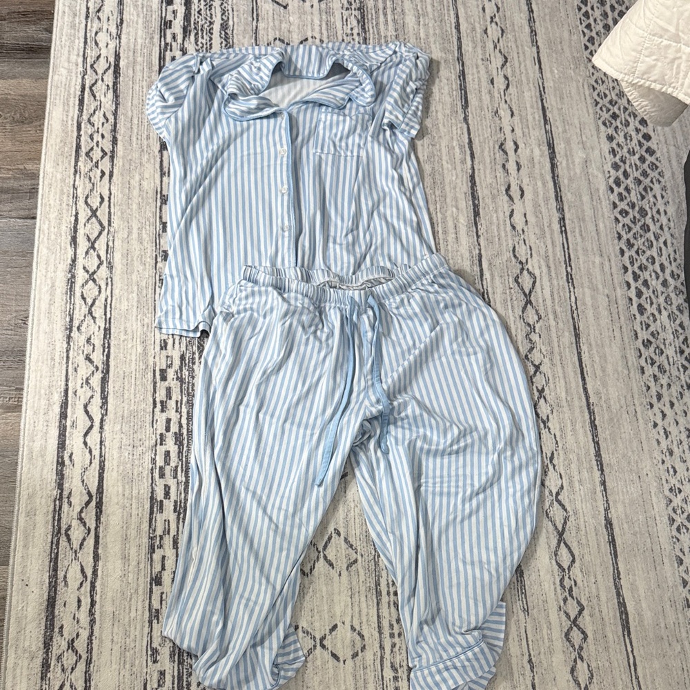 Striped Blue Pajama Set